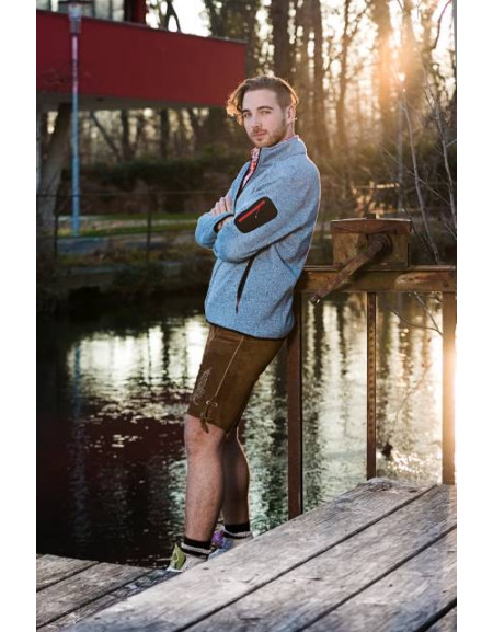 Jachetă tricotată din fleece pentru bărbați